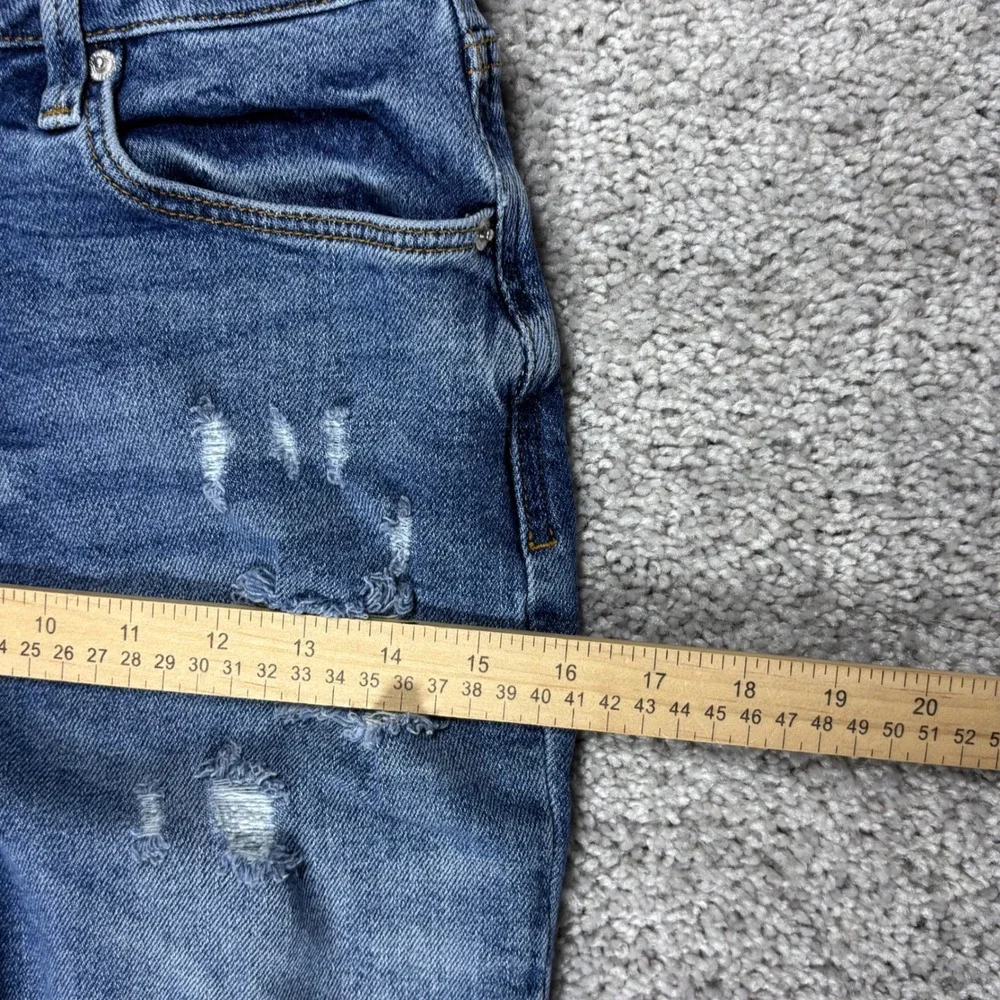 Forever 21 Womens High Rise Skinny Distressed‎ Button Fly Blue Jeans Size 28